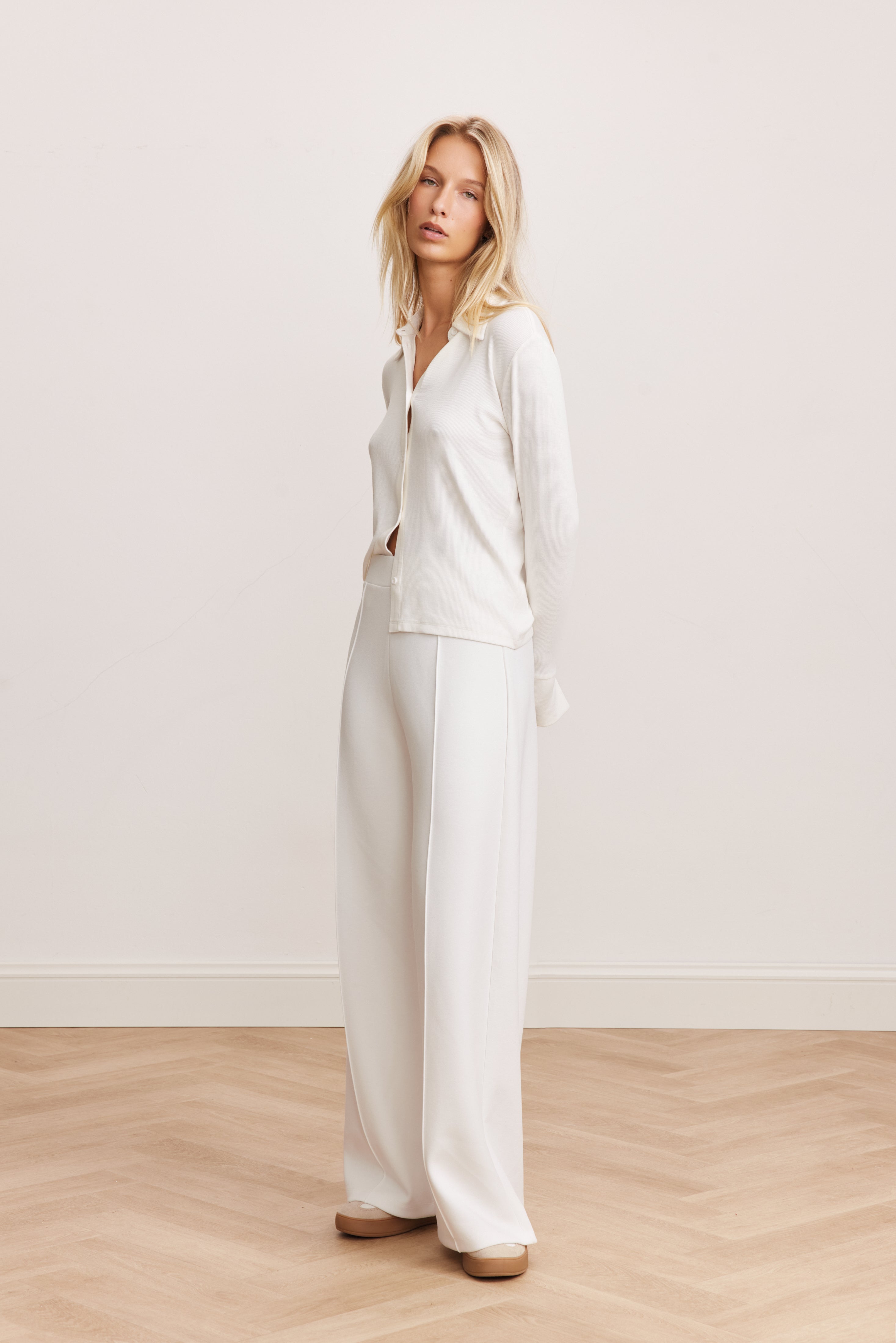 Eva Wide Leg Pants - Marshmellow