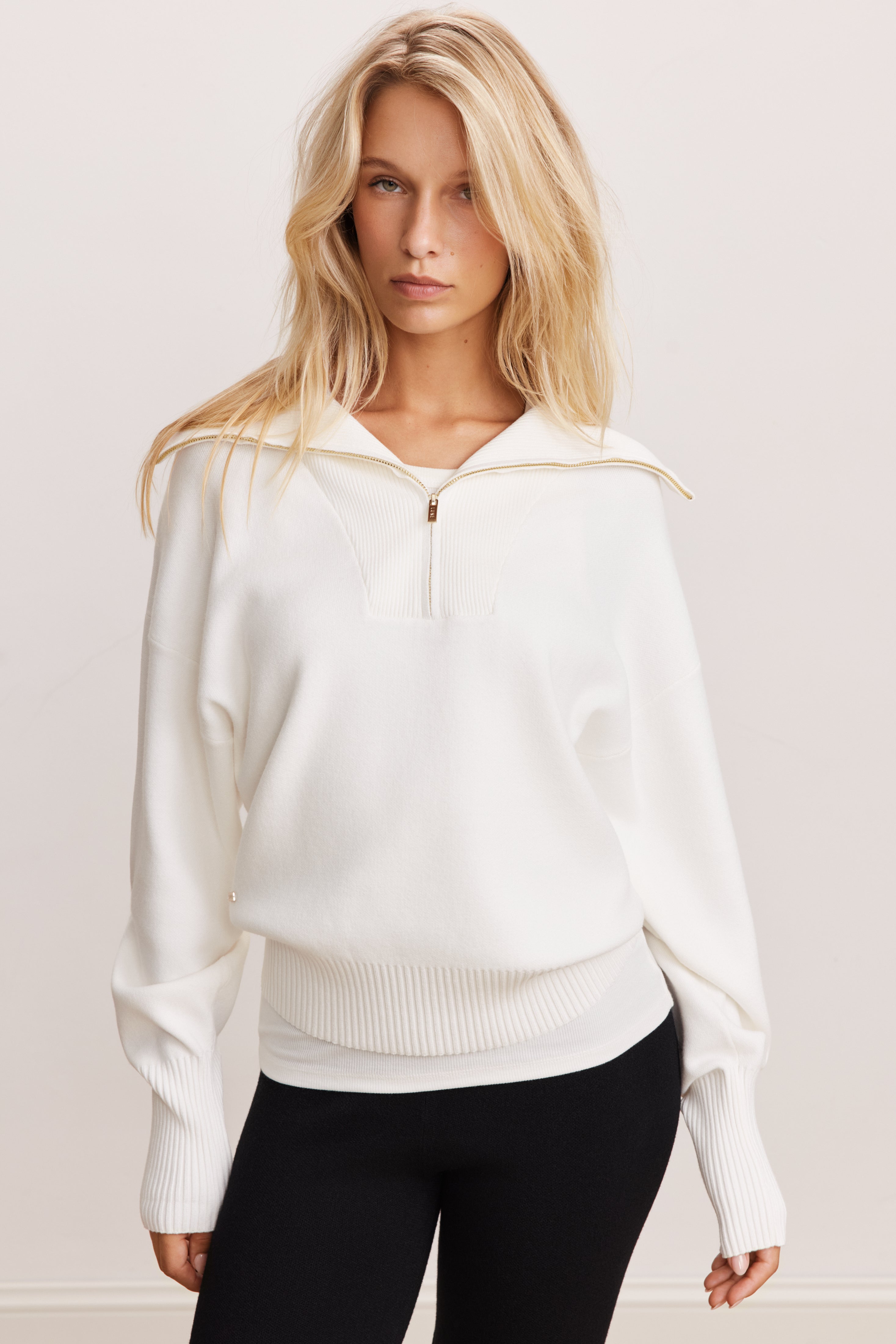 OLLY half-zip knit sweater - Marshmellow