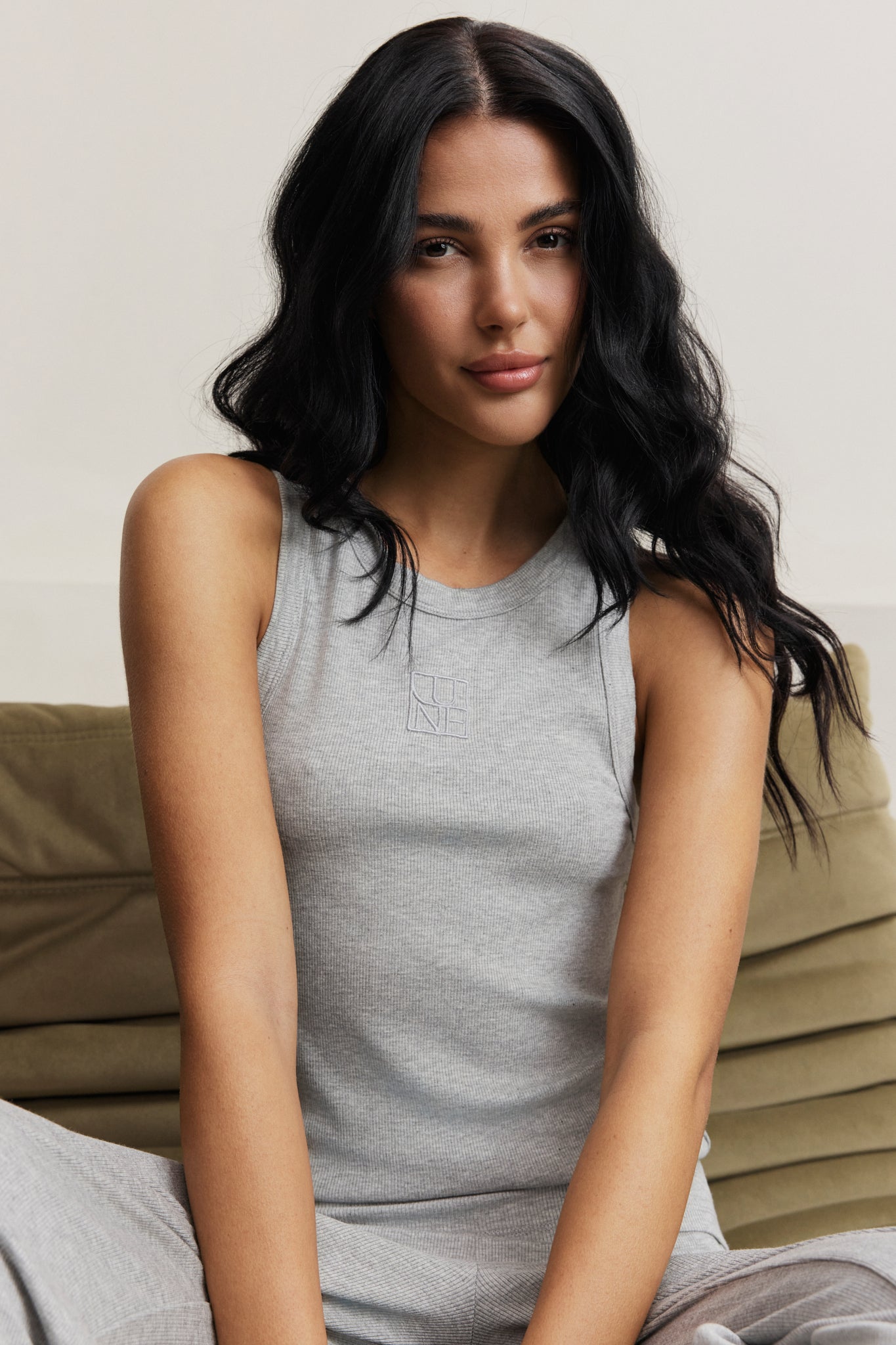 Mila Logo Tanktop - Grey Melange
