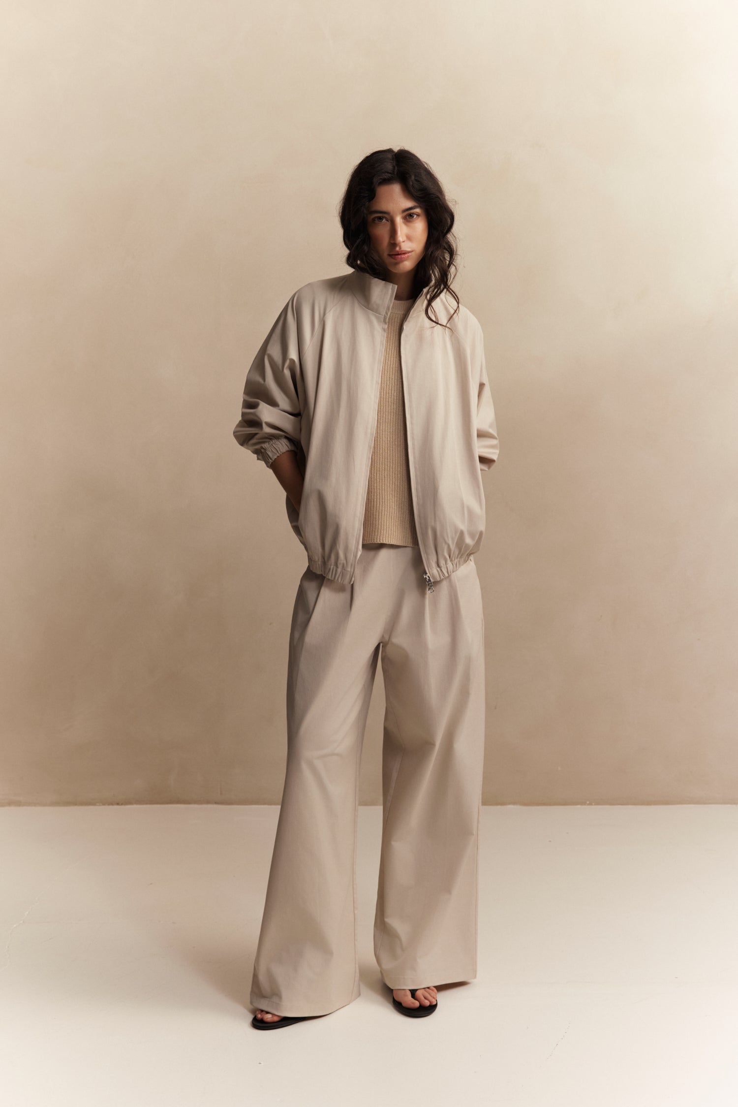 Norah Wide Leg Pant - Beige
