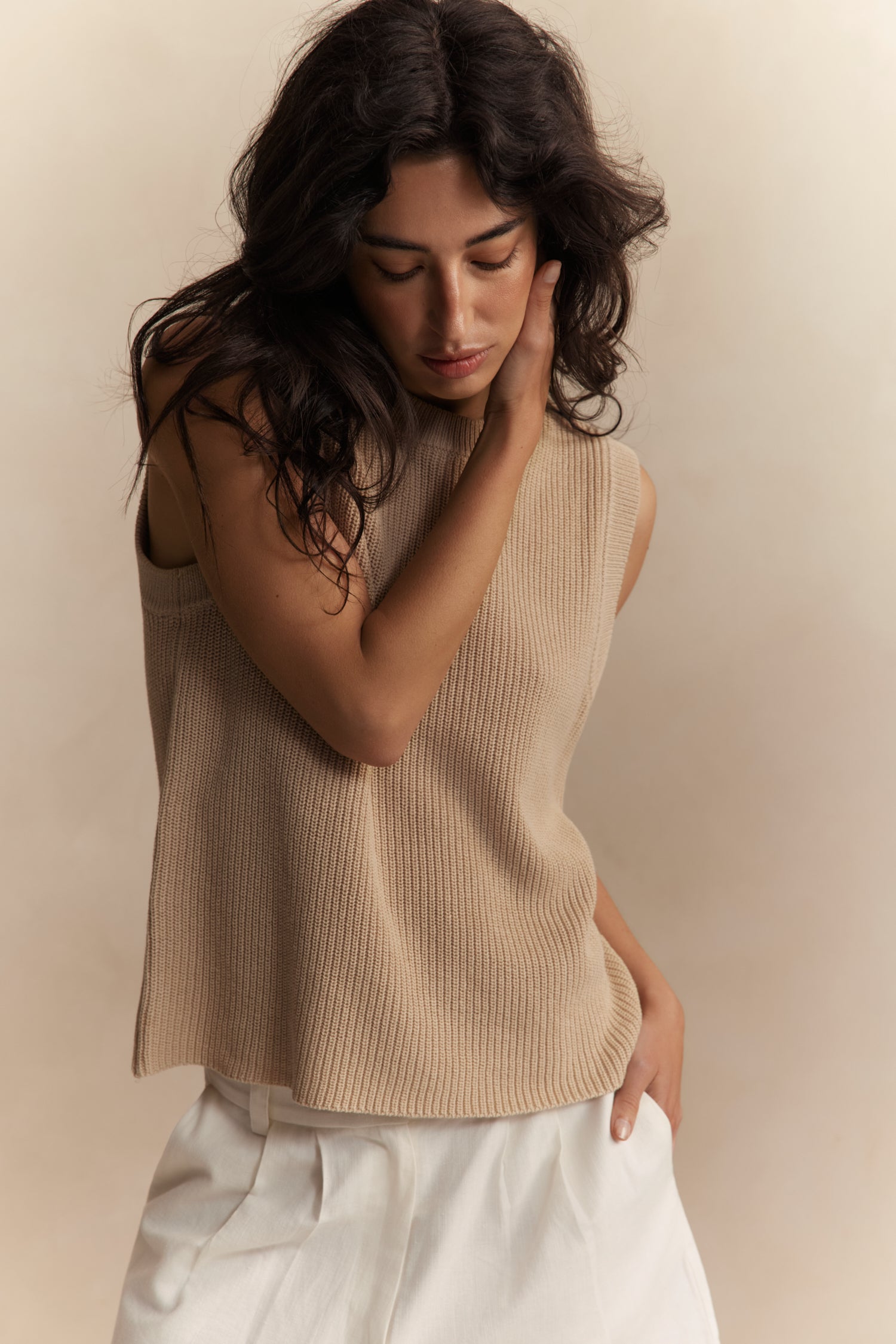 Stella Sleeveless Top - Champagne