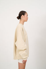 ZANE 100% ORGANIC COTTON oversized crew - Brown Rice