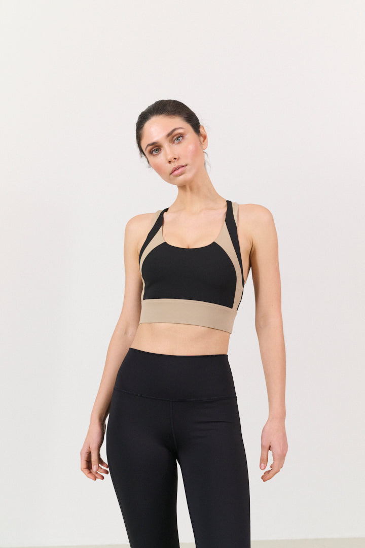 RIVER LIFT medium support pattern bra - Black