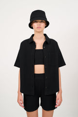 Moon structured boxy blouse - Black