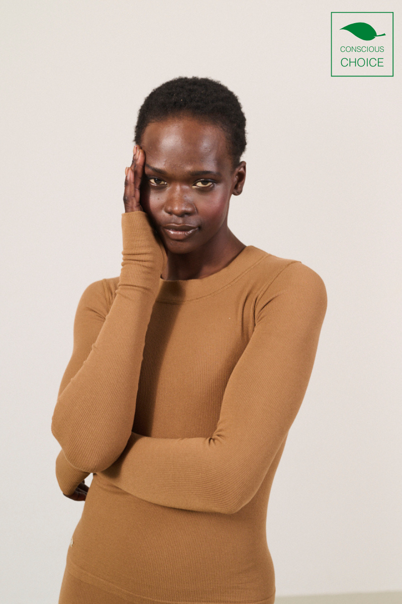 MAIA MicroModal soft rib longsleeve - Nuthatch