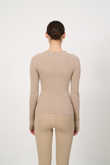 MAIA MicroModal soft rib longsleeve - Dune