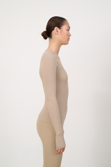 MAIA MicroModal soft rib longsleeve - Dune