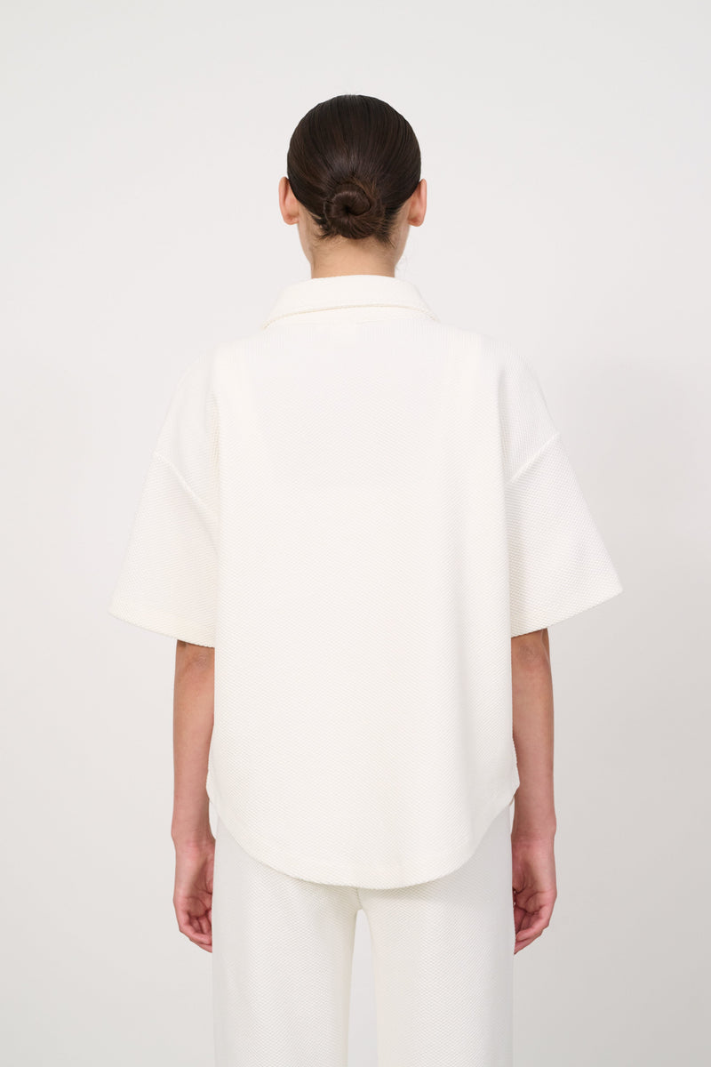 Moon structured boxy blouse - Marshmellow