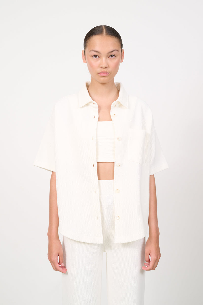 Moon structured boxy blouse - Marshmellow