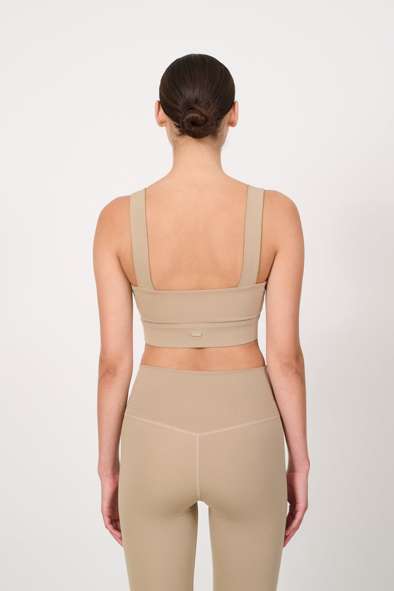 RIVER LIFT square neck bra - Dune